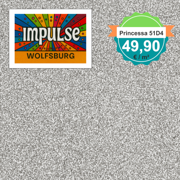 Vorwerk Teppichboden PRINCESSA 51D4 mittelgrau – langlebiger Markenboden in neutralem Ton